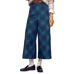 $278 ANTHROPOLOGIE Maeve taffeta printed cropped wide leg pants XS